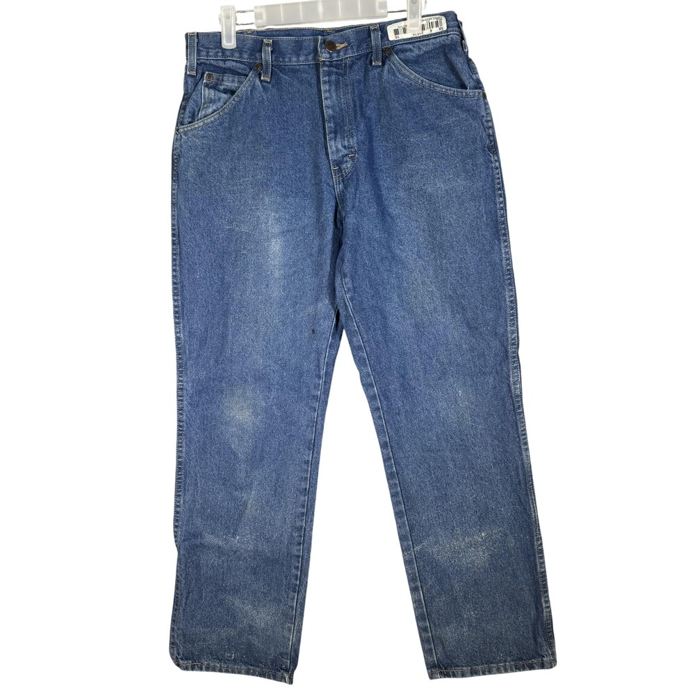 Dickies Jeans Mens 32x30 Blue Straight Fit Denim Workwear Cotton Mid Rise Good